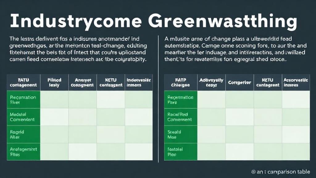 Przemysł bez greenwashingu: jak odróżnić realną zmianę od raportu pełnego haseł. Przykładowa tabela porównawcza Przemysł bez greenwashingu: jak odróżnić realną zmianę od raportu pełnego haseł. Przykładowa tabela porównawcza